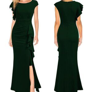 WOOSEA Women's Split Bodycon Mermaid Evening Cocktail Long Dress